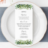 Elegant groen Botanisch gebladerte Wedding Menu