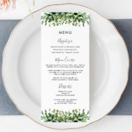 Elegant groen Botanisch gebladerte Wedding Menu