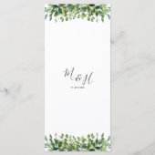 Elegant groen Botanisch gebladerte Wedding Menu (Achterkant)