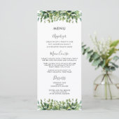 Elegant groen Botanisch gebladerte Wedding Menu (Staand voorkant)