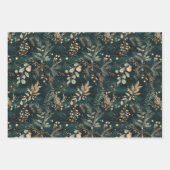 Elegant groen botanisch inpakpapier vel (Voorkant 2)