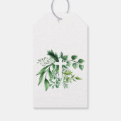 Elegant Groen Botanisch Kruis Eerste Heilige Commu Cadeaulabel (Achterkant)
