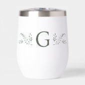 Elegant groen botanisch monogram (Voorkant)