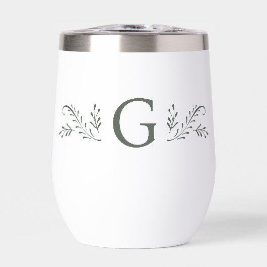 Elegant groen botanisch monogram (Voorkant)