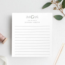 Elegant groen botanisch monogram gevoerd