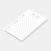 Elegant groen botanisch monogram om te doen lijst post-it® notes (Schuin)