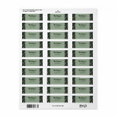 Elegant groen botanisch retouradres etiket (Full Sheet)