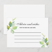 Elegant groen botanisch waterverf advies notitiekaartje (Voorkant / Achterkant)