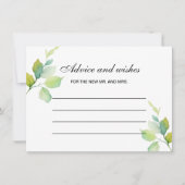 Elegant groen botanisch waterverf advies notitiekaartje (Voorkant)