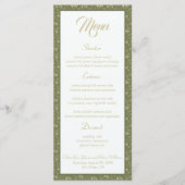 Elegant Groen Botanisch Wedding Menu (Voorkant)