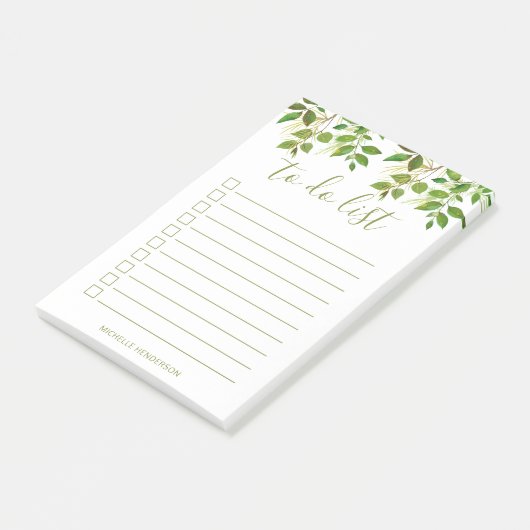 Elegant groen Botanische bruiloft te doen lijst Post-it® Notes (Schuin)