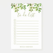 Elegant groen Botanische bruiloft te doen lijst Post-it® Notes (Voorkant)