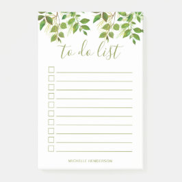Elegant groen Botanische bruiloft te doen lijst Post-it® Notes