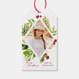 Elegant groen botanische foto cadeaulabel