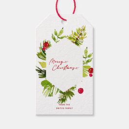 Elegant groen botanische foto cadeaulabel