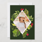 Elegant groen botanische foto feestdagenkaart (Voorkant)