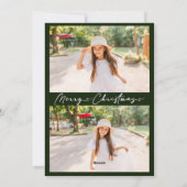 Elegant groen botanische foto feestdagenkaart (Achterkant)