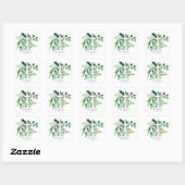 Elegant groen Botanische kruis Heilige Communie Vierkante Sticker (Vel)
