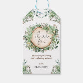 Elegant groen botanische tuin bruiloft bruids cadeaulabel (Voorkant)