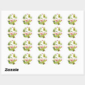 Elegant groen Botanische vakantie Ronde Sticker (Vel)