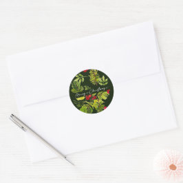 Elegant groen Botanische vakantie Ronde Sticker