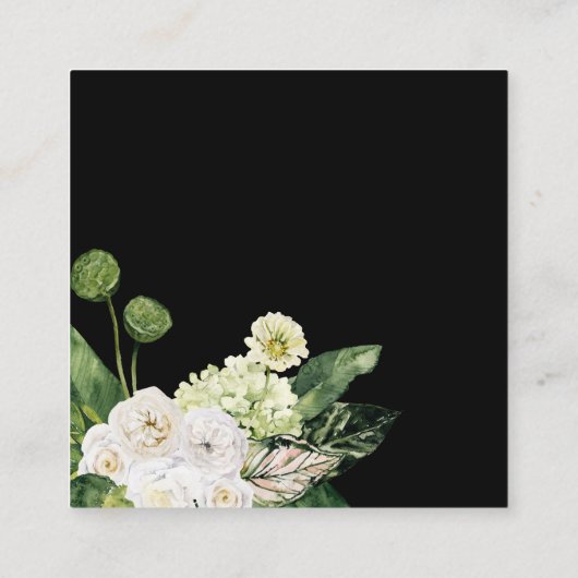 Elegant groen Botanische Vierkante Behuizing Kaart (Achterkant)