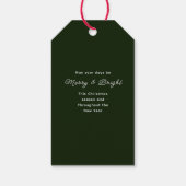 Elegant groen Botanische vrolijke kerst Cadeaulabel (Achterkant)