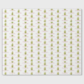 Elegant groen Botanische vrolijke kerst Cadeaupapier (Vlak)