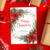Elegant groen Botanische vrolijke kerst Feestdagenkaart