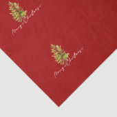 Elegant groen Botanische vrolijke kerst Tissuepapier (Detail)