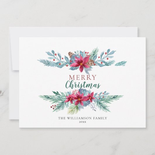 Elegant groen Bourgogne  vakantie Kaart (Voorkant)