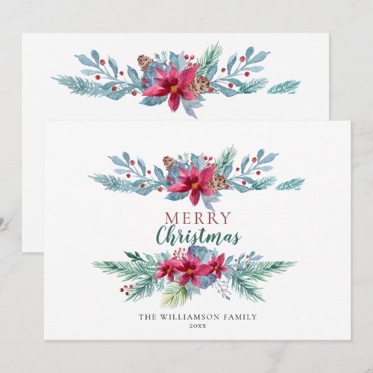 Elegant groen Bourgogne  vakantie Kaart (Voorkant / Achterkant)