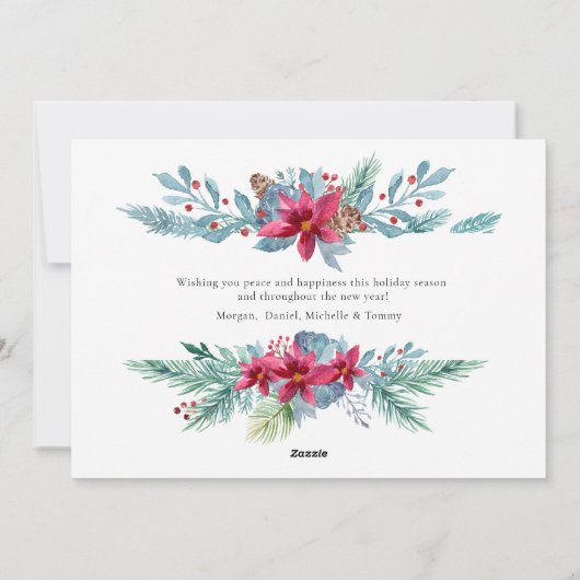 Elegant groen Bourgogne  vakantie Kaart (Achterkant)