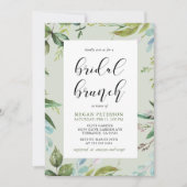 Elegant groen bruids brunch uitnodiging (Voorkant)