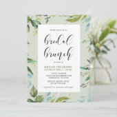 Elegant groen bruids brunch uitnodiging (Staand voorkant)