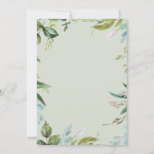 Elegant groen bruids brunch uitnodiging (Achterkant)