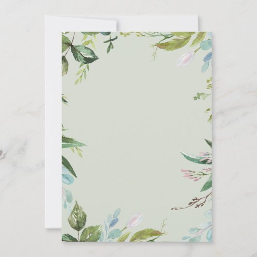 Elegant groen bruids brunch uitnodiging (Achterkant)