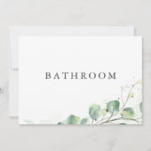 Elegant groen bruiloft badkamer teken kaart (Voorkant)