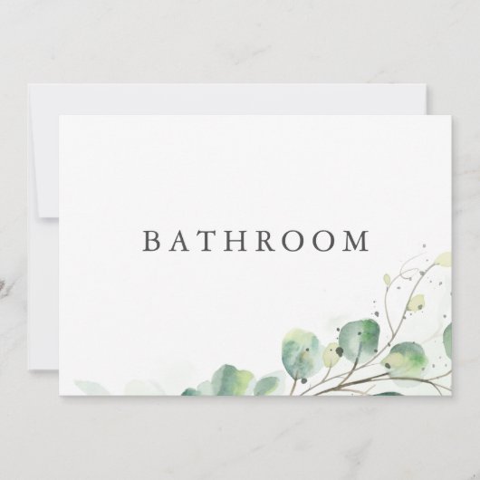 Elegant groen bruiloft badkamer teken kaart (Voorkant)