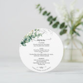 Elegant groen bruiloft cirkel menu Kaart (Staand voorkant)