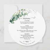 Elegant groen bruiloft cirkel menu Kaart (Voorkant)