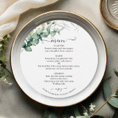 Elegant groen bruiloft cirkel menu Kaart