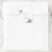 Elegant groen bruiloft dank u Sticker (Tas)