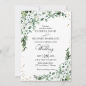 Elegant groen bruiloft eucalyptus Waterverf Kaart (Voorkant)