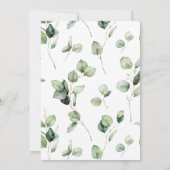 Elegant groen bruiloft eucalyptus Waterverf Kaart (Achterkant)