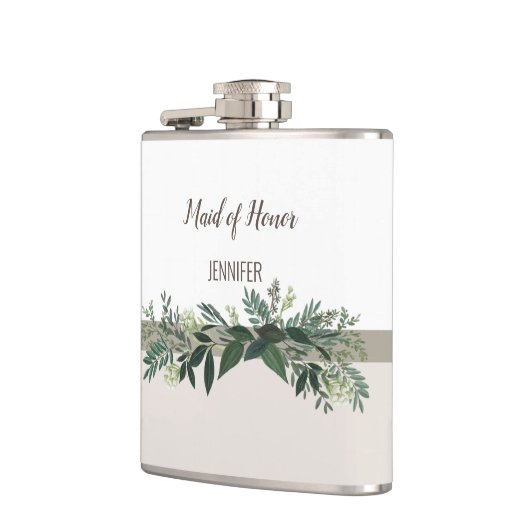 Elegant groen bruiloft feest viering heupfles (Links)