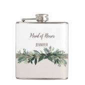 Elegant groen bruiloft feest viering heupfles (Voorkant)