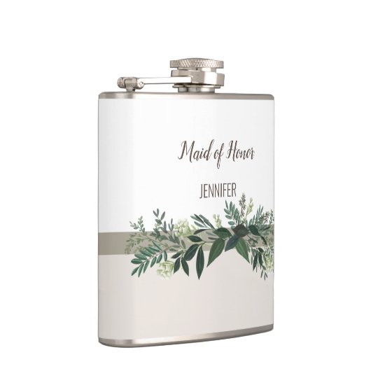 Elegant groen bruiloft feest viering heupfles (Rechts)