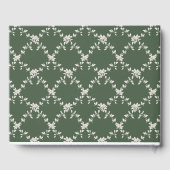 Elegant groen bruiloft geheugen gastenboek monogra (Achterkant)