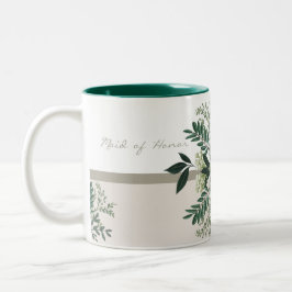 Elegant groen bruiloft geheugen Maid of Honor Tweekleurige Koffiemok